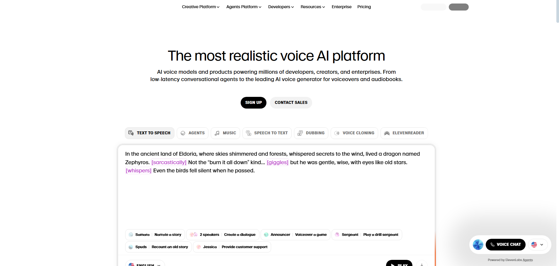 Daftar dan akses alat TTS di ElevenLabs