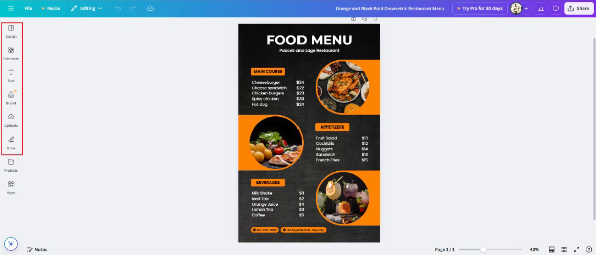 hoe maak je een menukaart voor restaurant