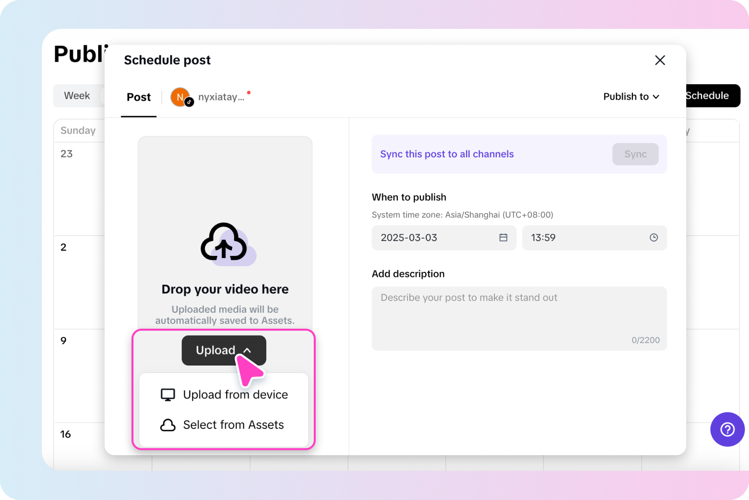 Töltse fel közösségi média bejegyzését