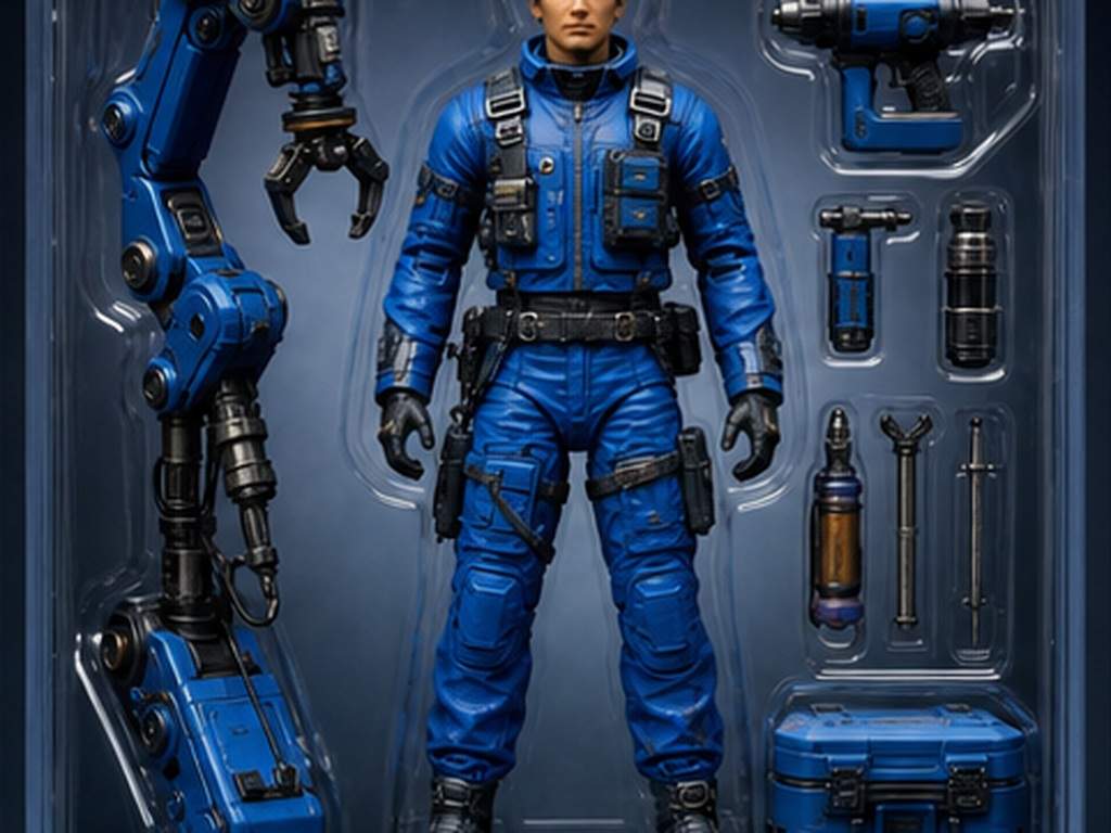 Action Figure Prompts prompt example 2 - Cyber mechanic figure