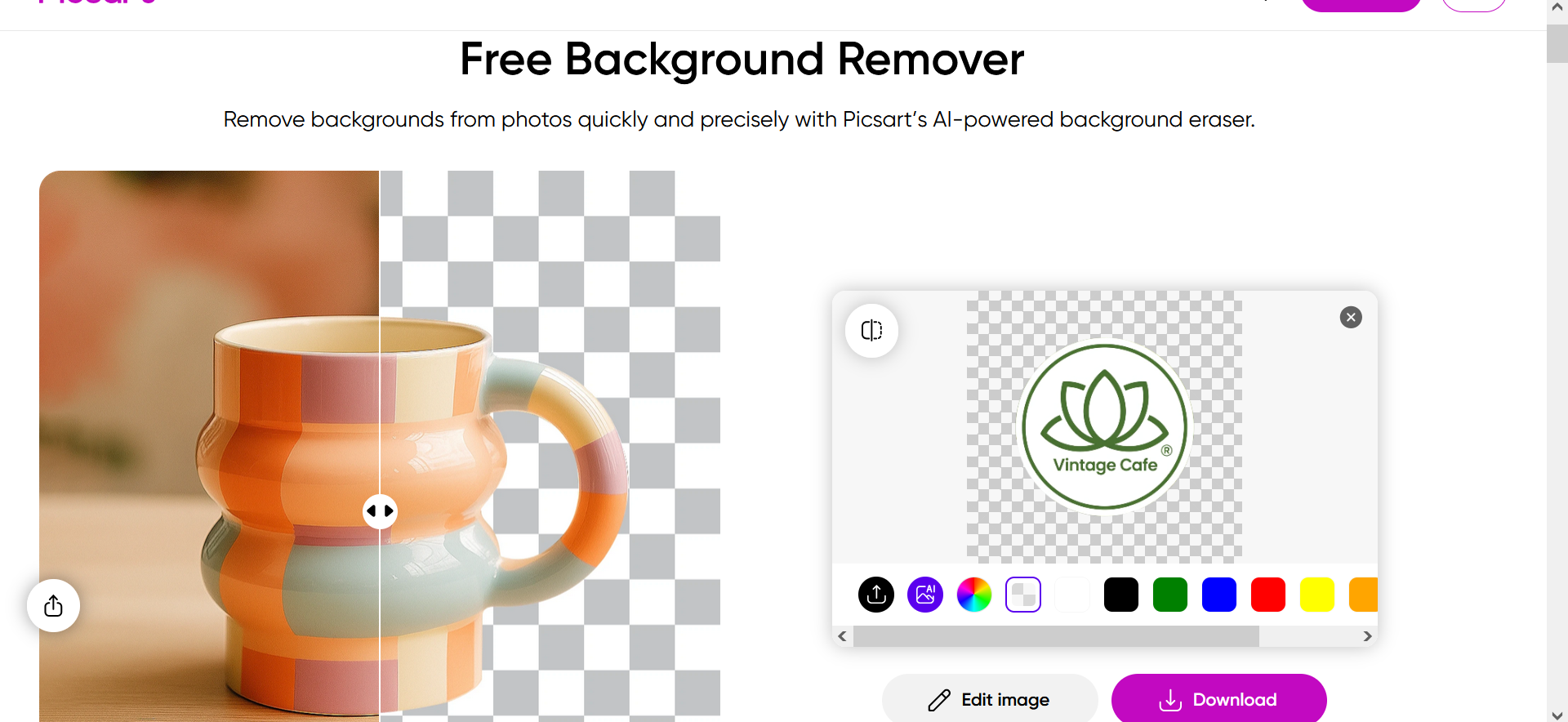 Picsart background remover