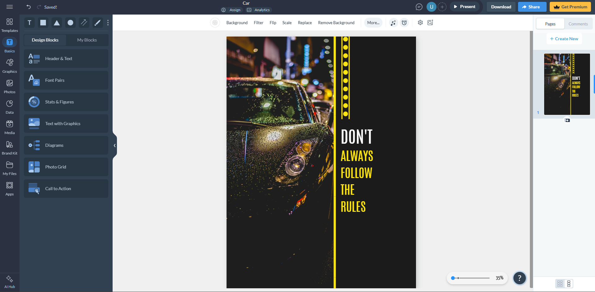 Interface of VISME - the most liked poster design software