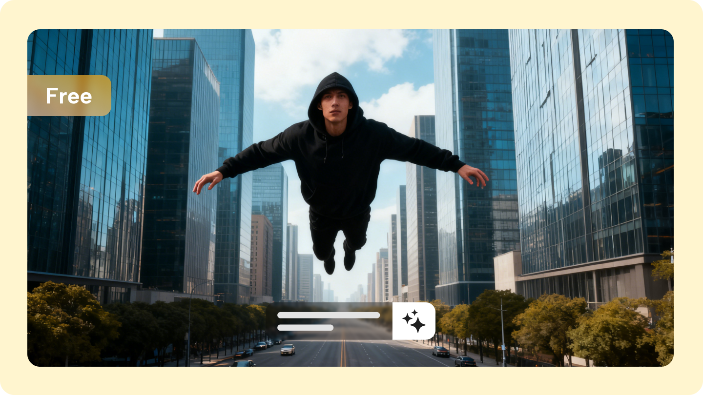 a man flying ai image