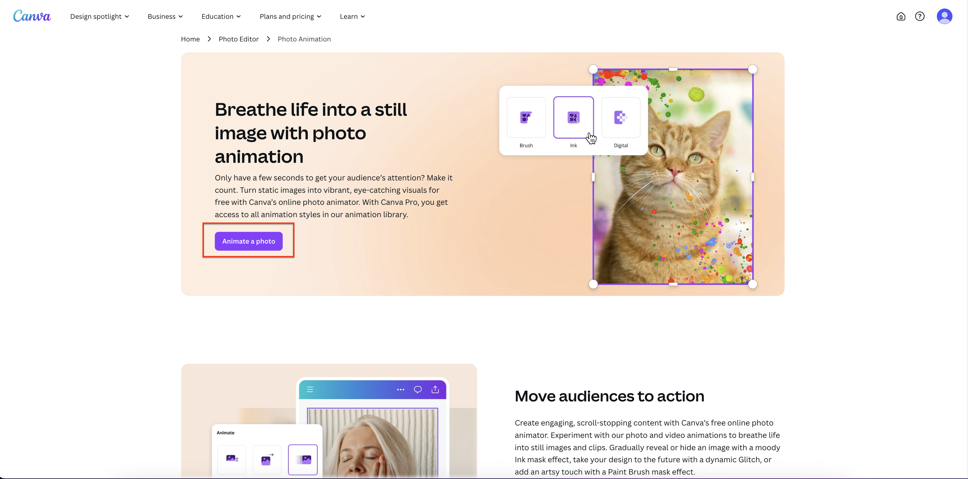 Tải lên hình ảnh để tạo hoạt ảnh