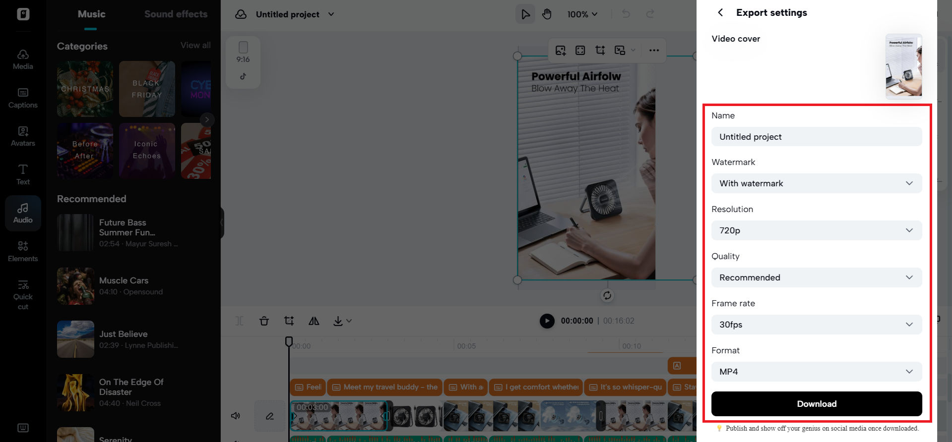Xuất video của bạn
