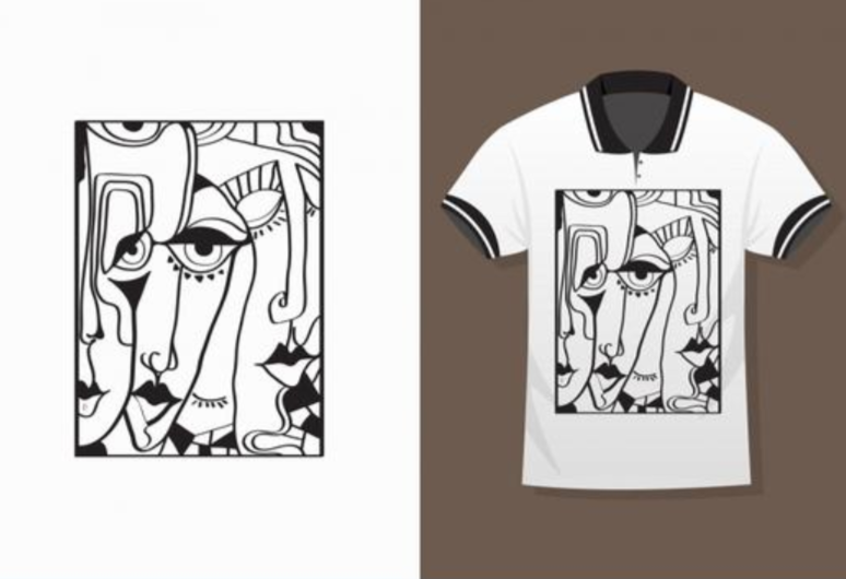 T-shirt brand logo with abstract pattern design