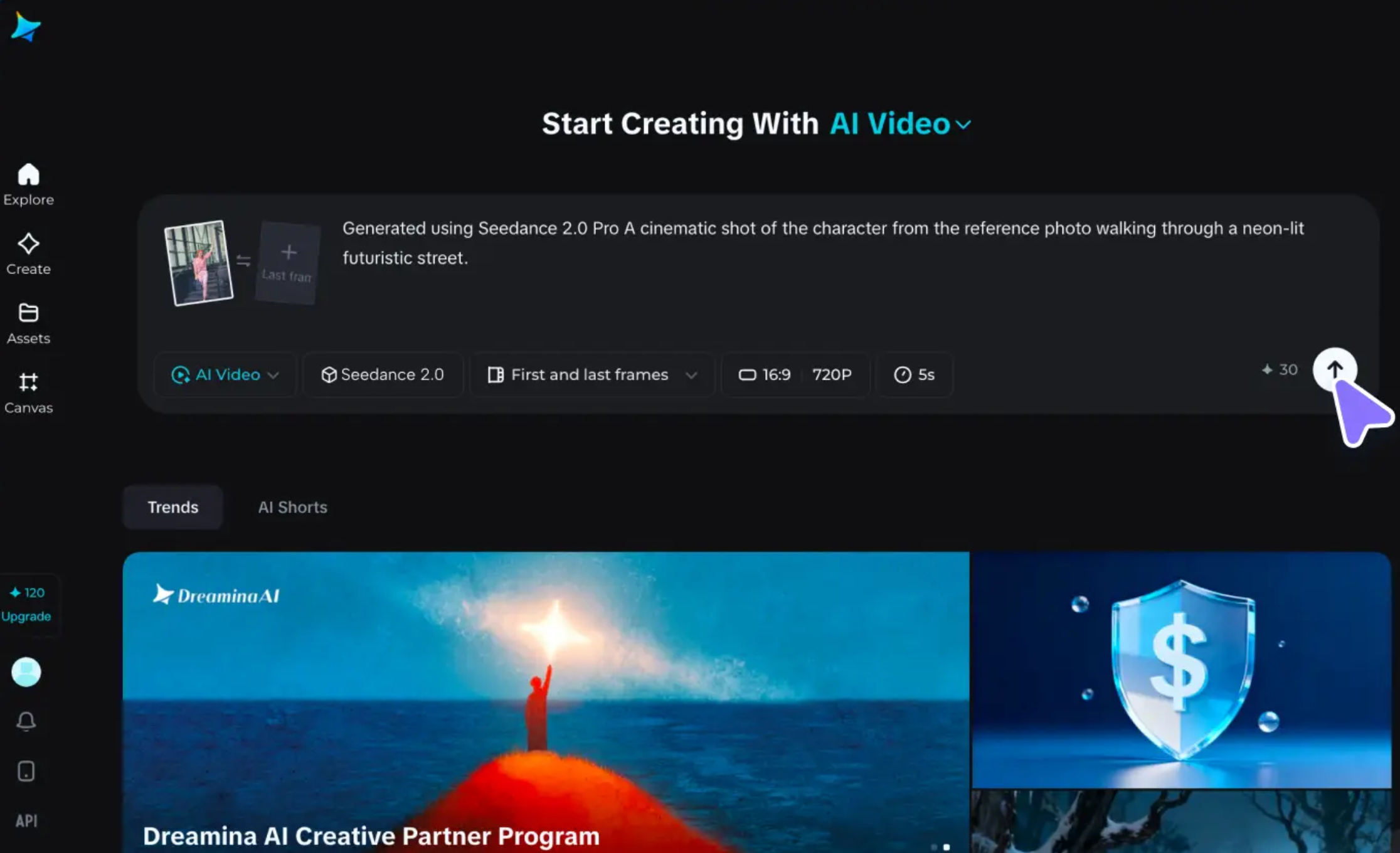 Dreamina interface