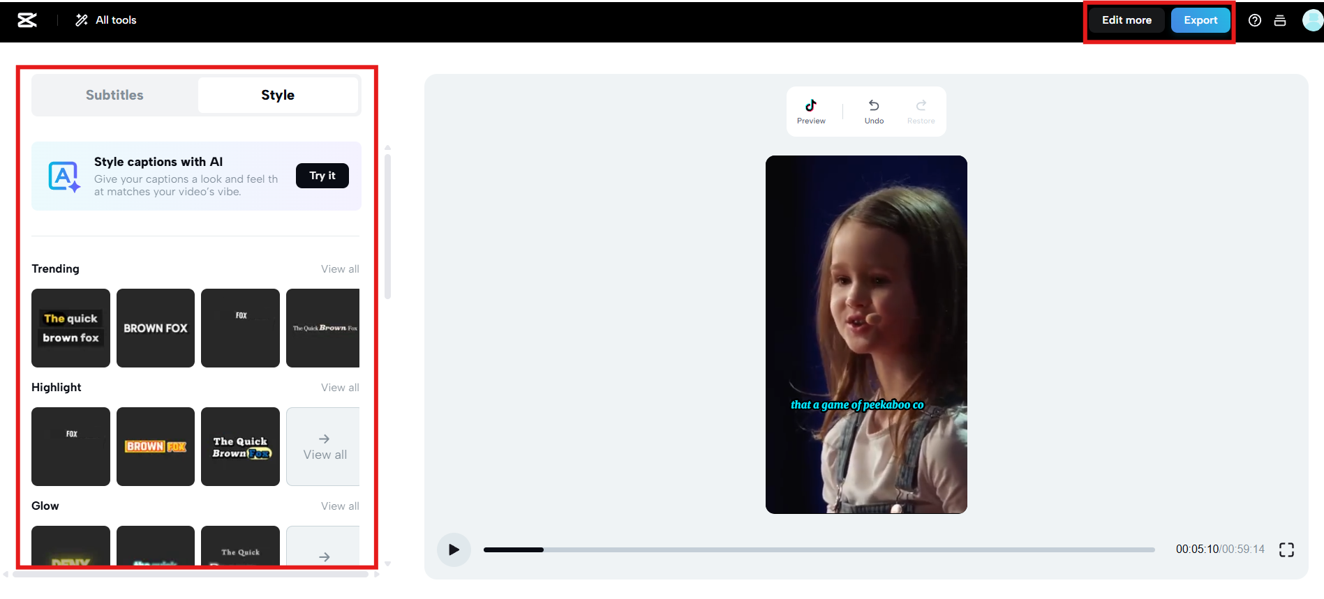 Choose or customize style
