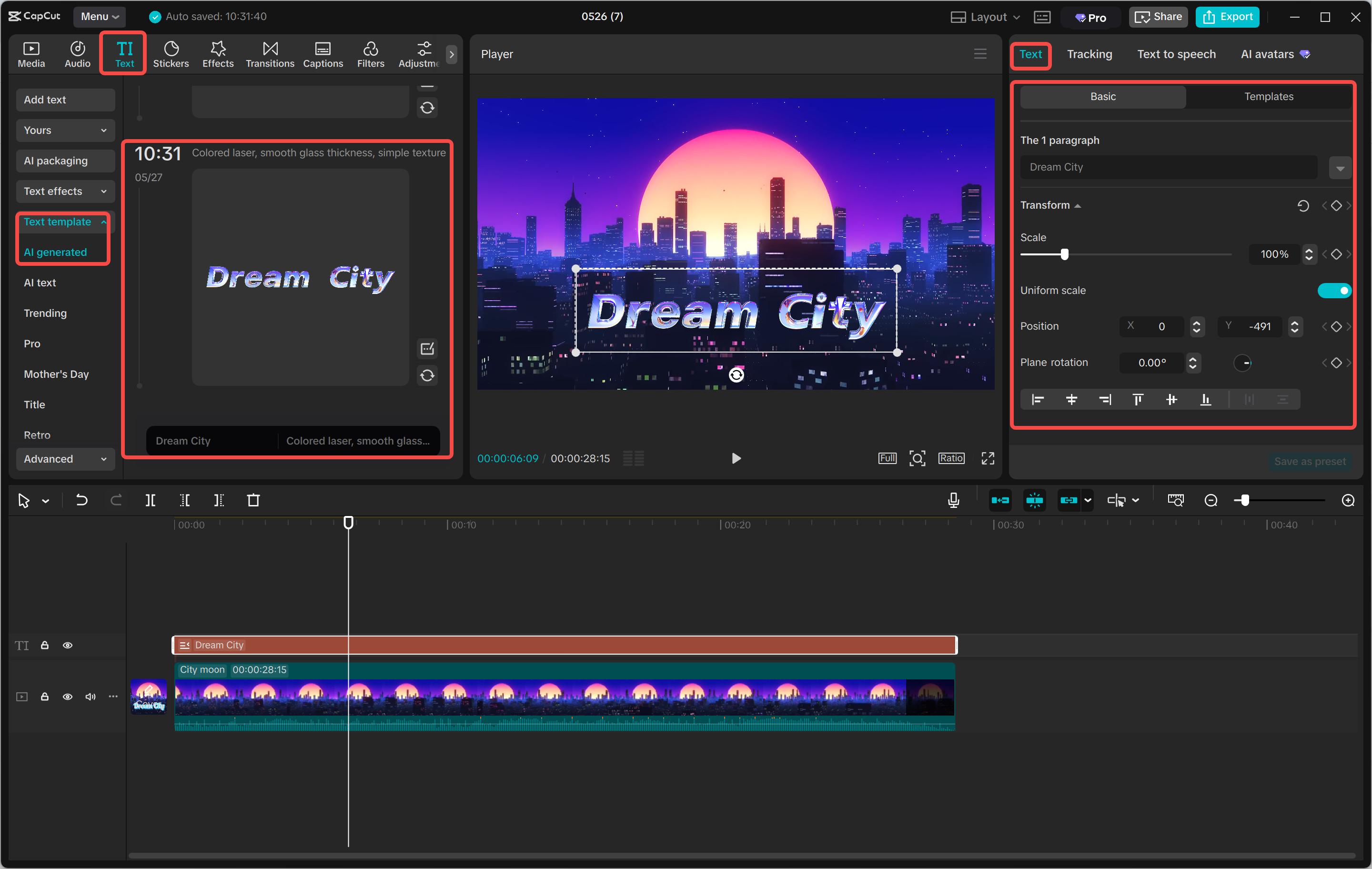 Create an AI gradient text effect