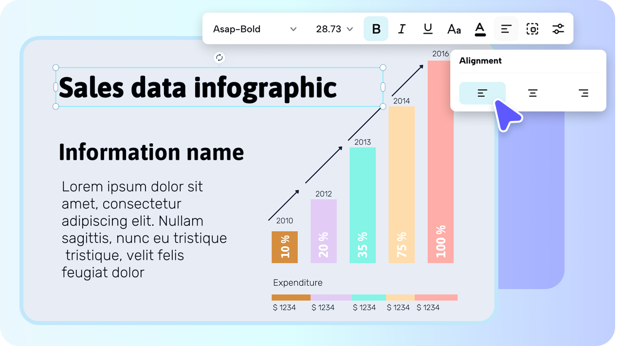 Layout design for infographics in CapCut
