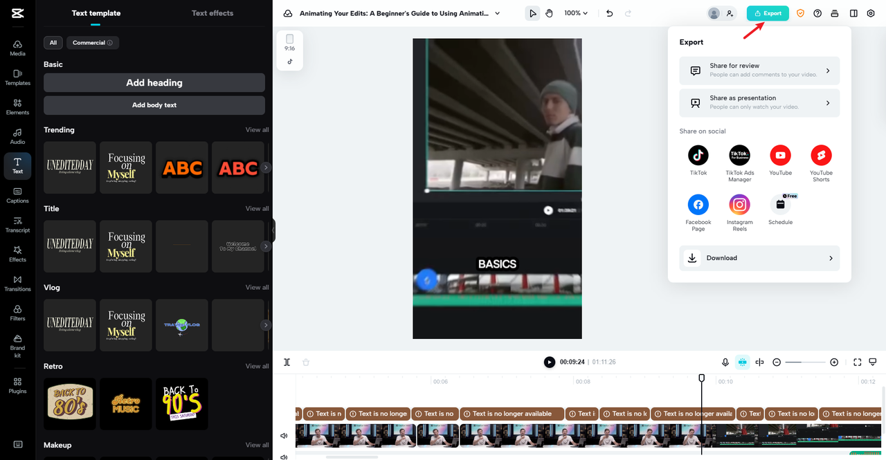 How to auto-cut video clips fast in the CapCut auto video clip editor