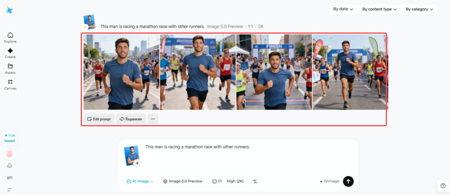 Editando o design gerado pela IA no Dreamina