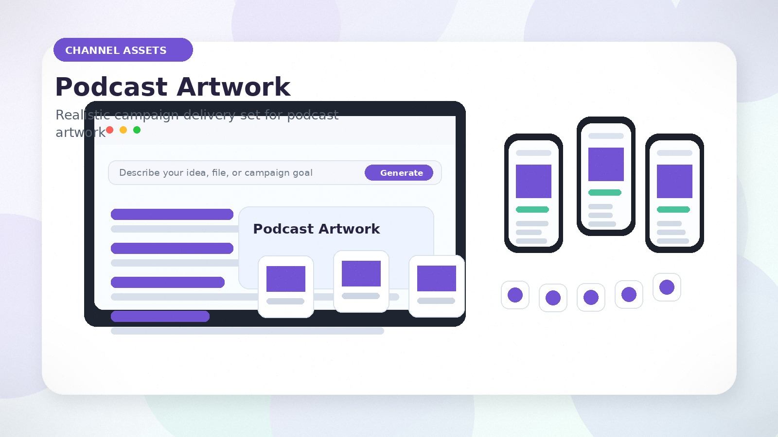 Podcast Artwork realistic channel assets visual for podcast artwork