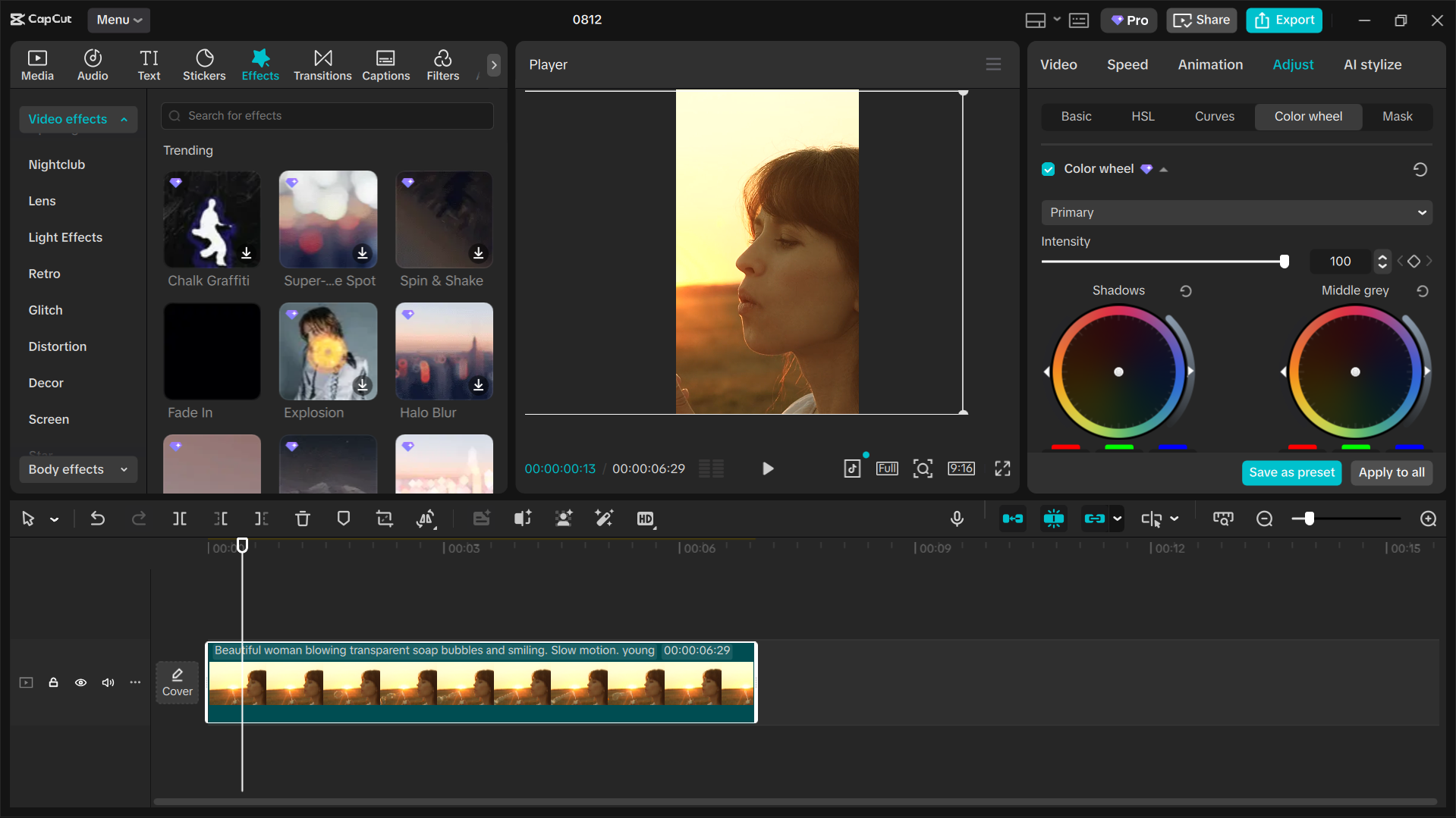 Interface of the CapCut desktop video editor - the best tool to apply filters to Snapchat videos