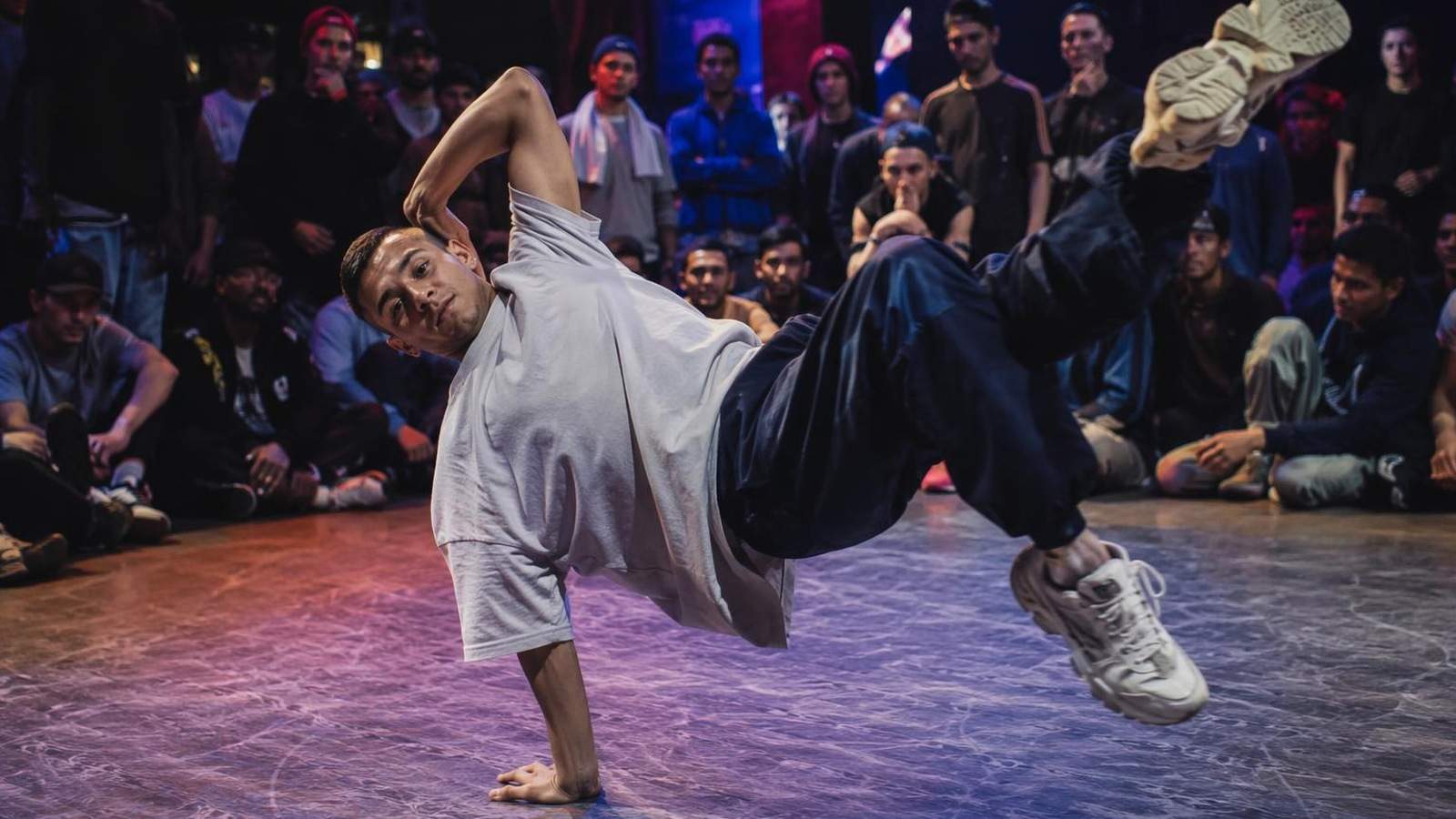 AI breakdance video generator template distinct real photo