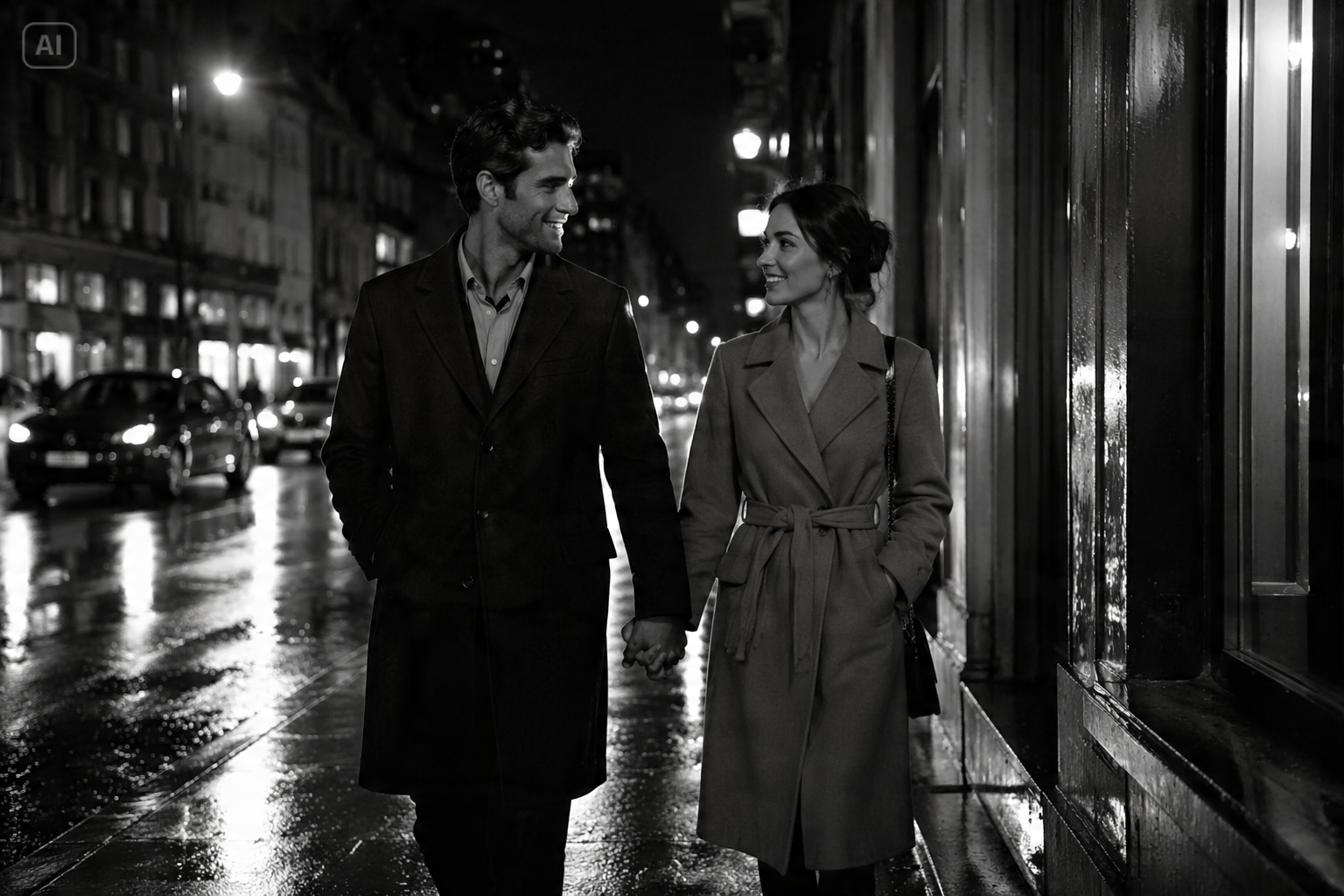 black and white couple photo Prompt