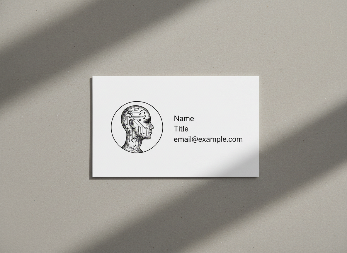 Avatar s křížovým stínováním na minimalistickém návrhu vizitky.