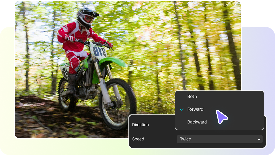 Multiple direction and speed settings in CapCut's motion blur