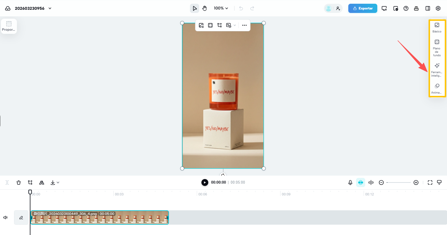 Arrastando clipe para a linha do tempo de edição