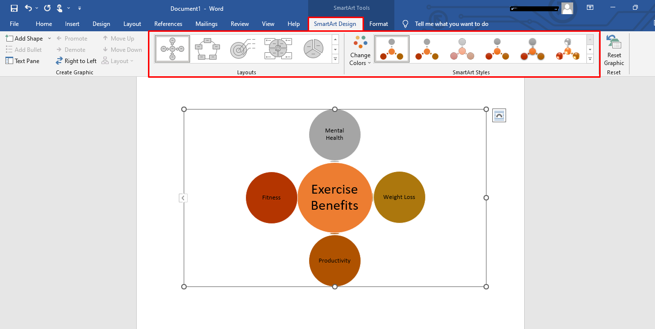 Ms Word interface