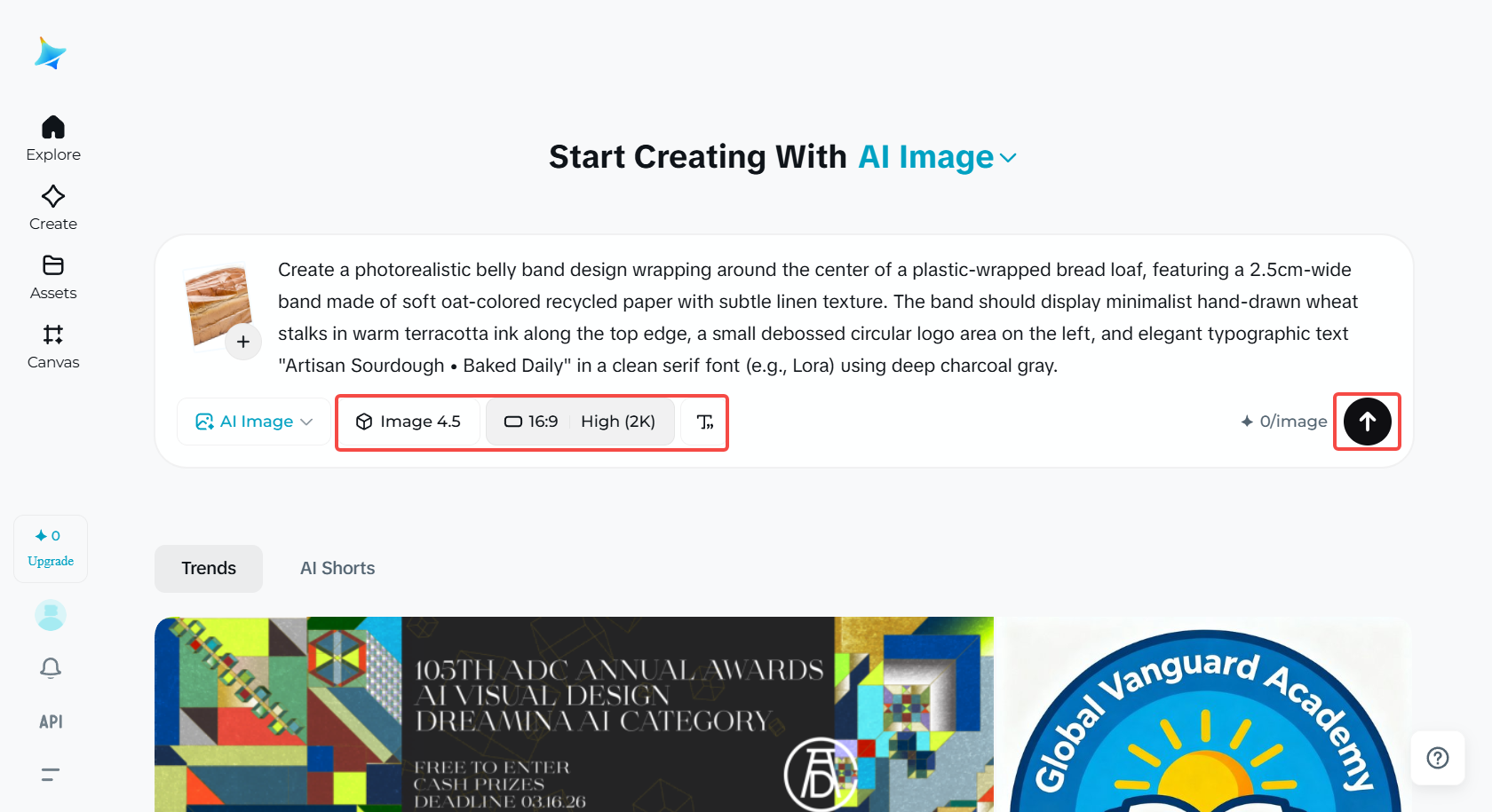 Selectați modelul de imagine și generați
