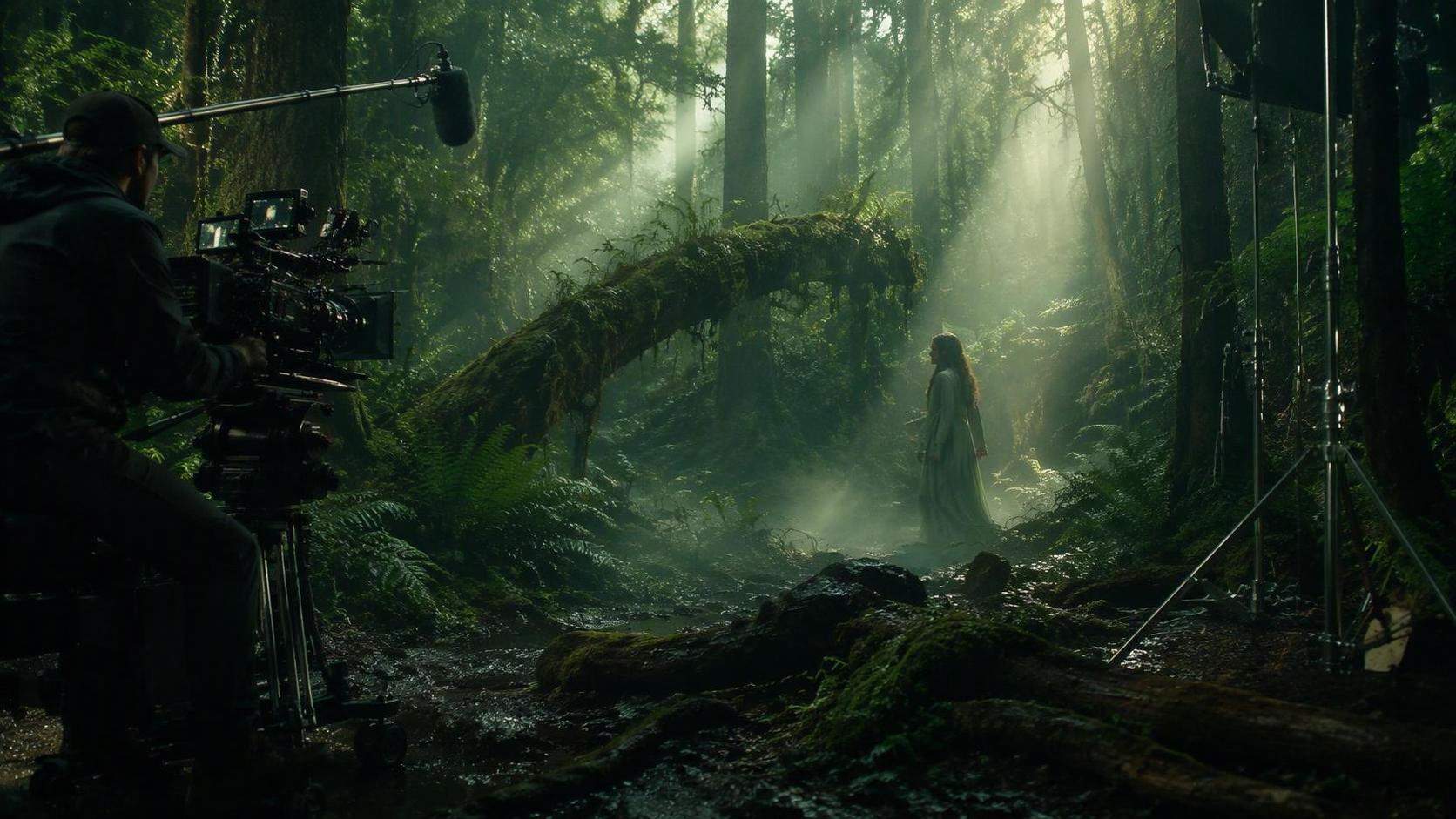 16:9 cinematic cover image for creative forest theme video.