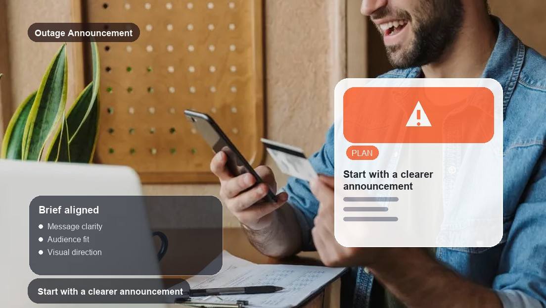Outage Announcement Generator realistic image for start with a clearer announcement direction