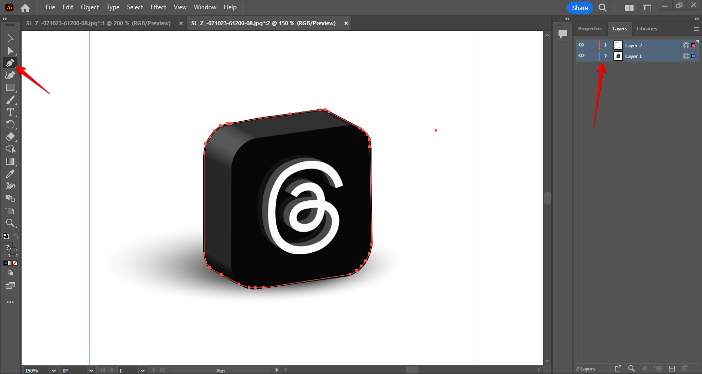 Using the Pen tool to remove the image background