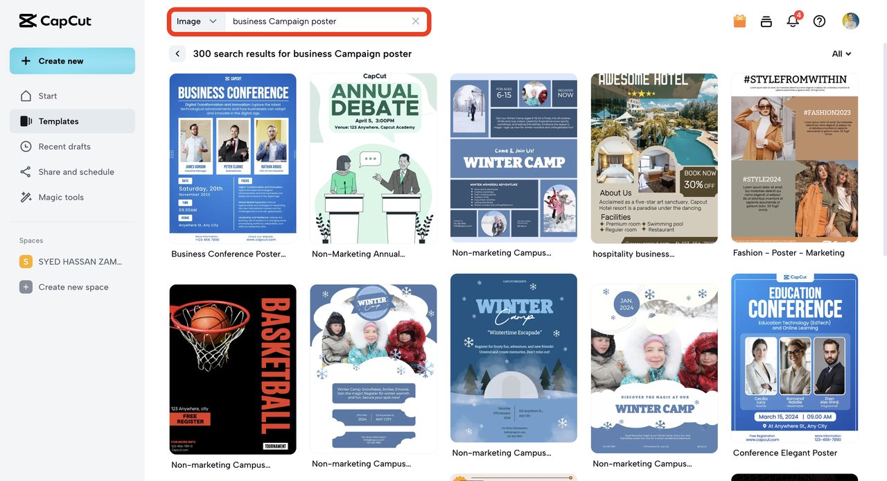 Poster model in CapCut