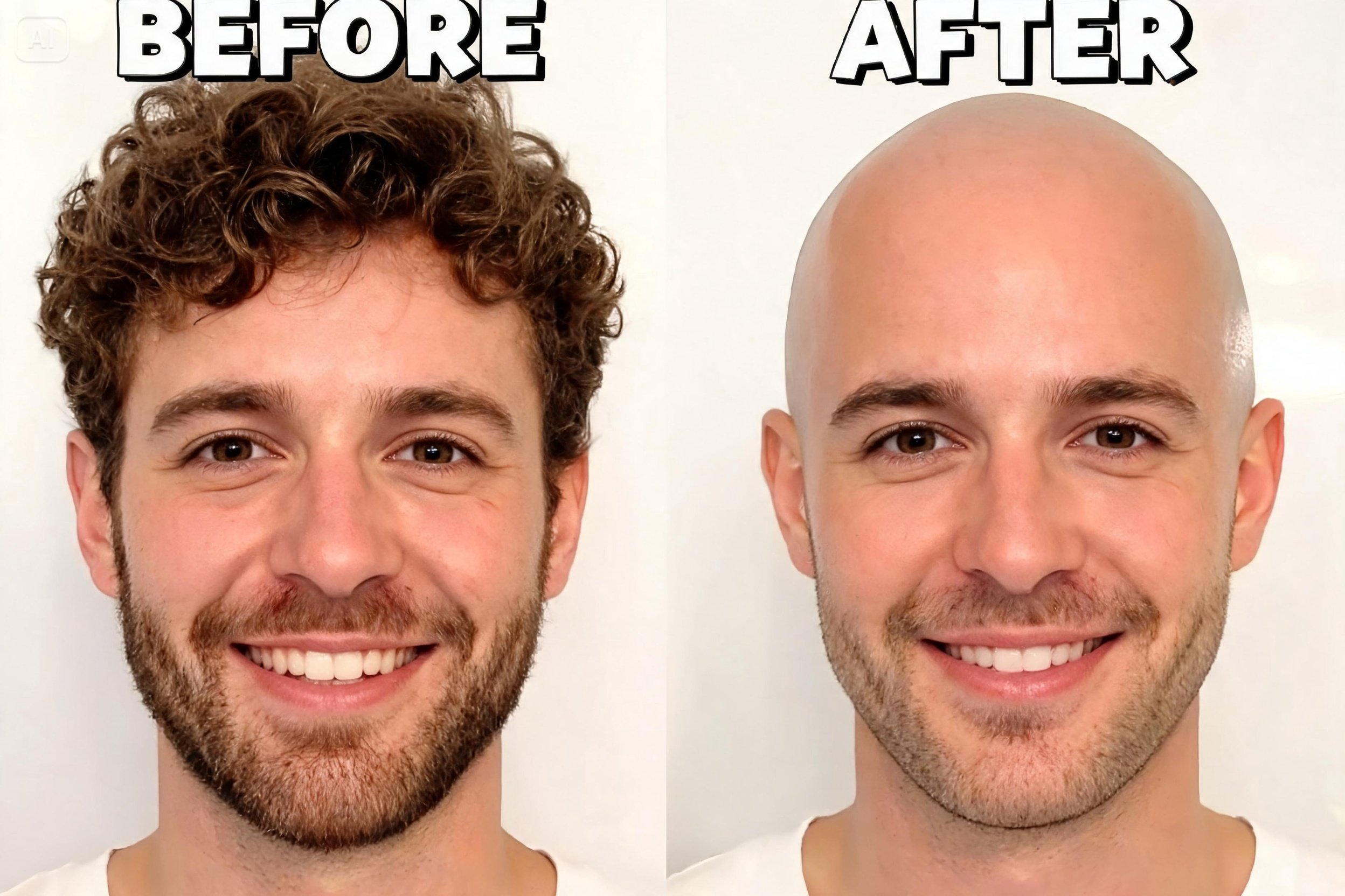 Prompt for AI shaved head prank filter