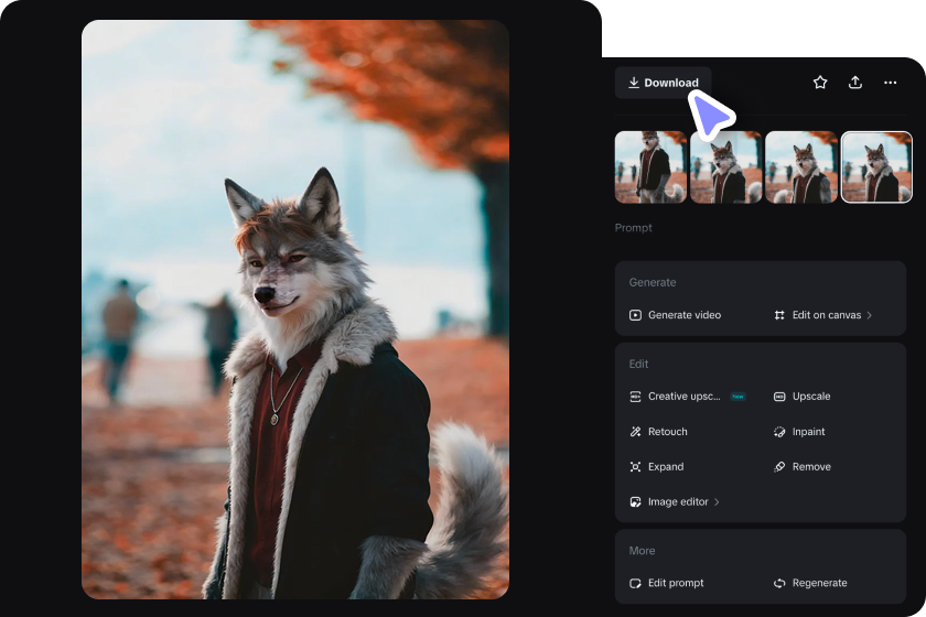 Edit and download the final image