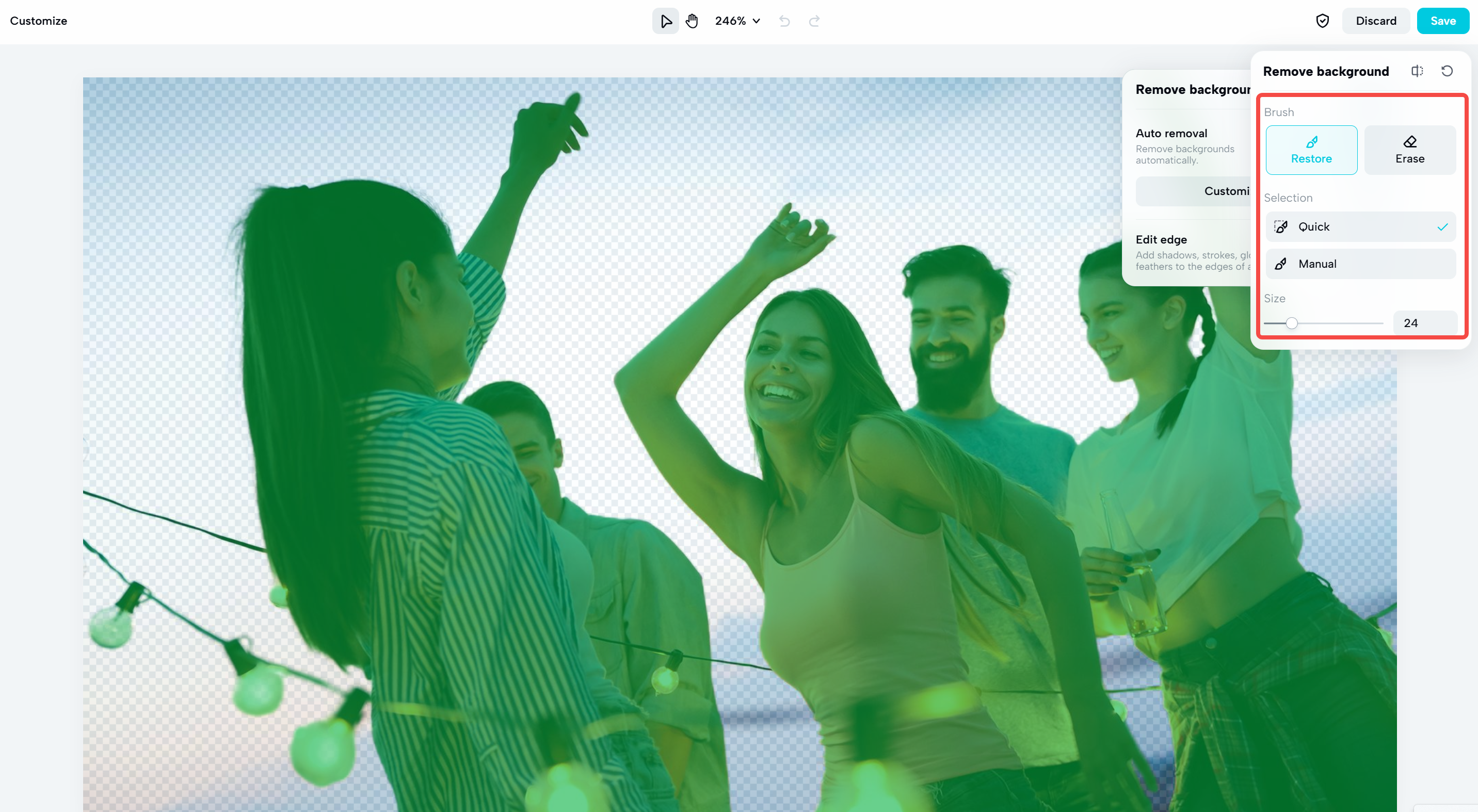 Afbeelding schoonmaken en vergroten met CapCut Web