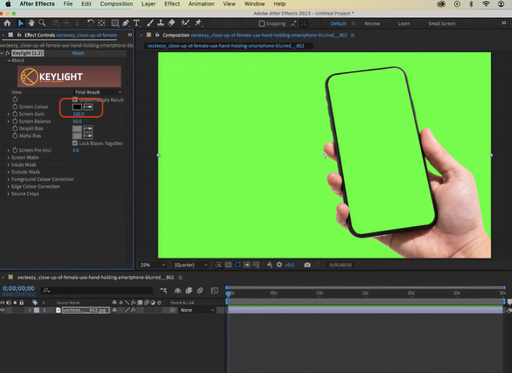 Adjust screen gain