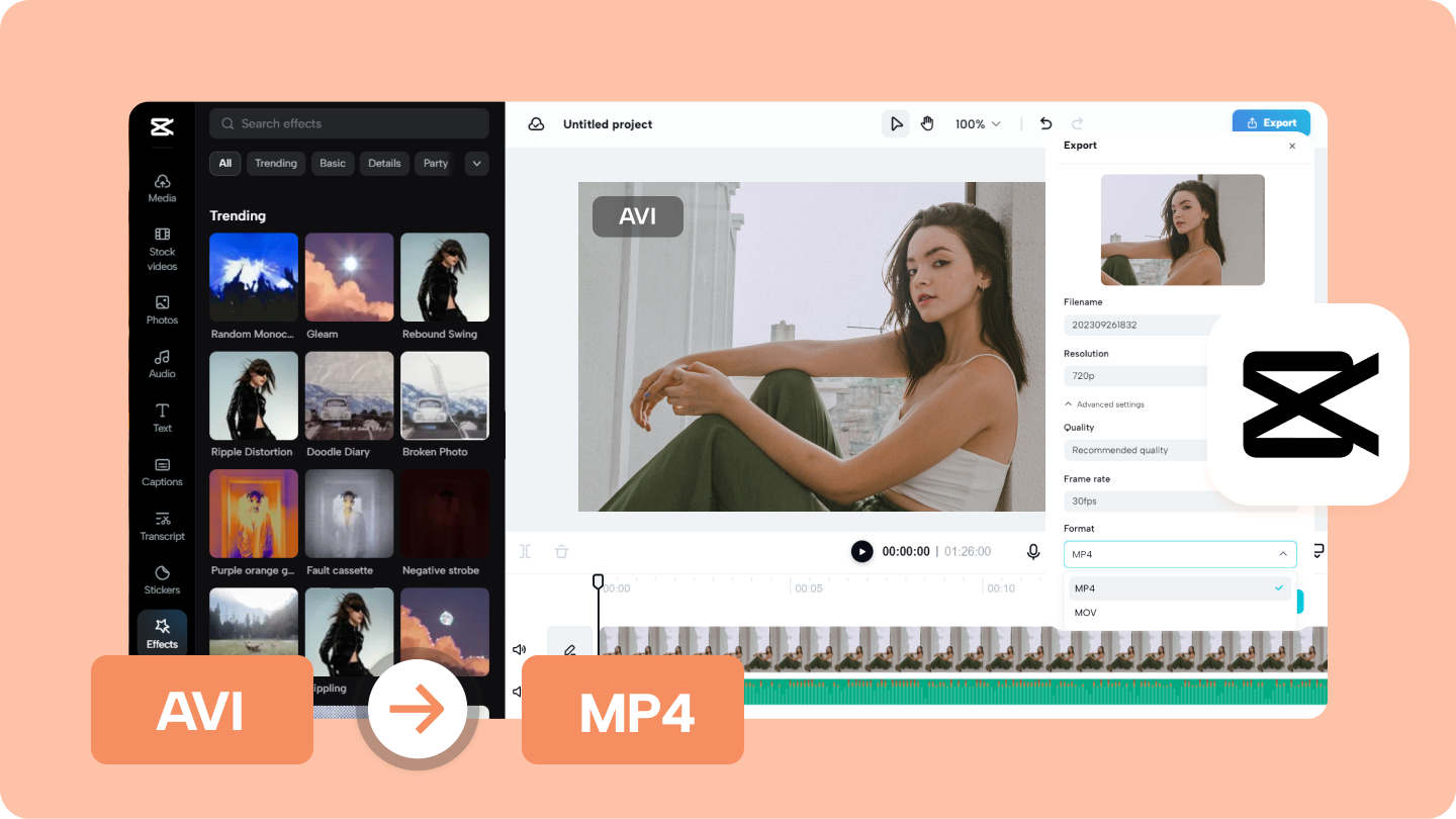 วิธีที่ง่ายและมีประสิทธิภาพในการแปลง AVI เป็น MP4 บน Mac