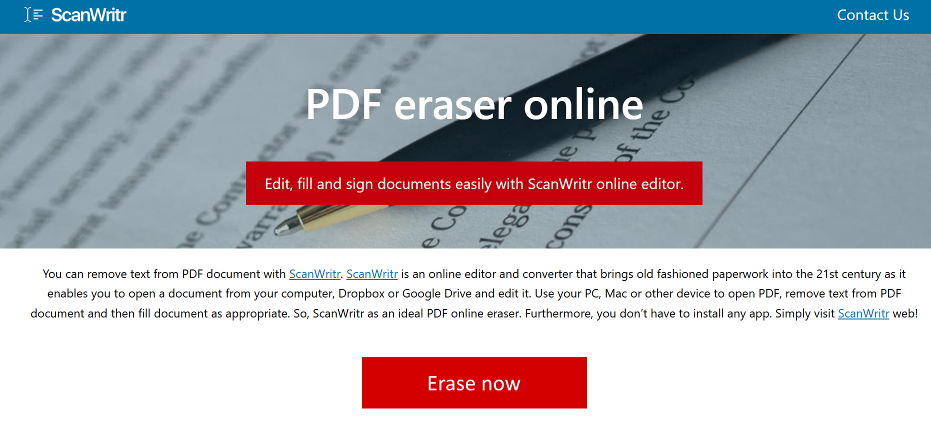 ScanWritr interface