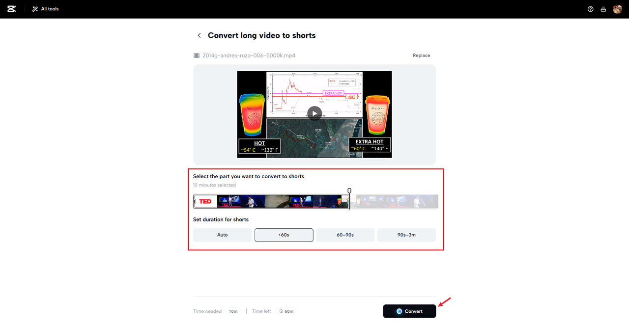 trim the video
