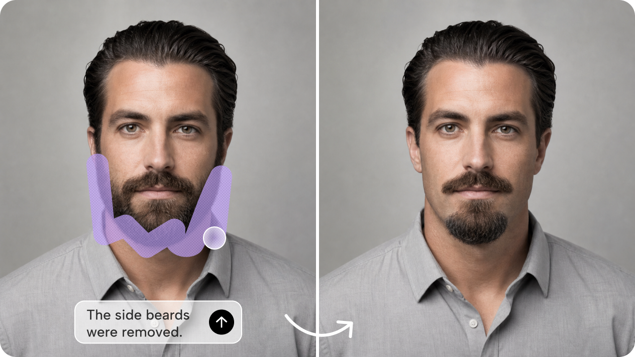 Place the beard exactly wherever you want it with Interactive editing