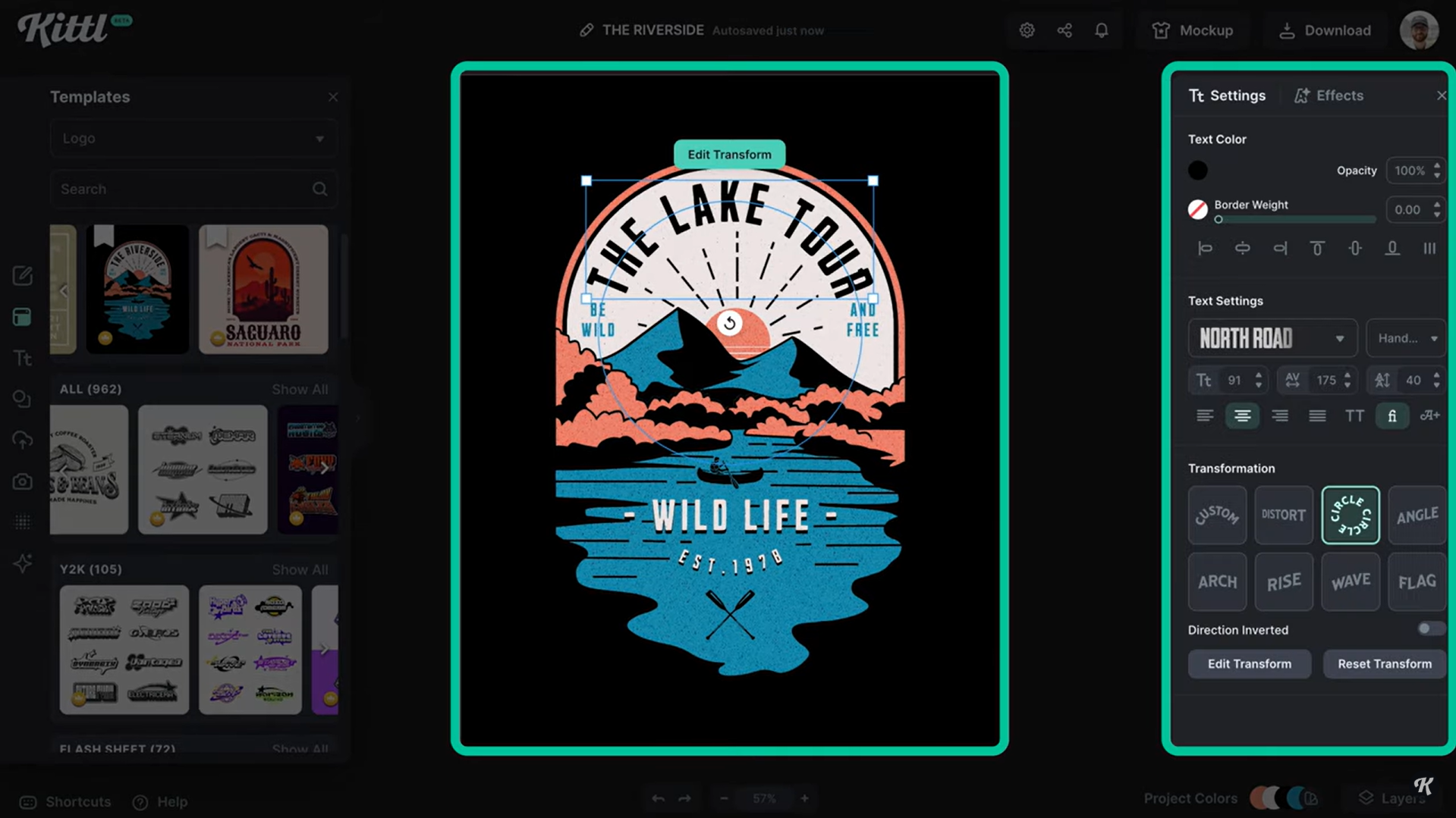 Adding text and editing graphics in Kittl
