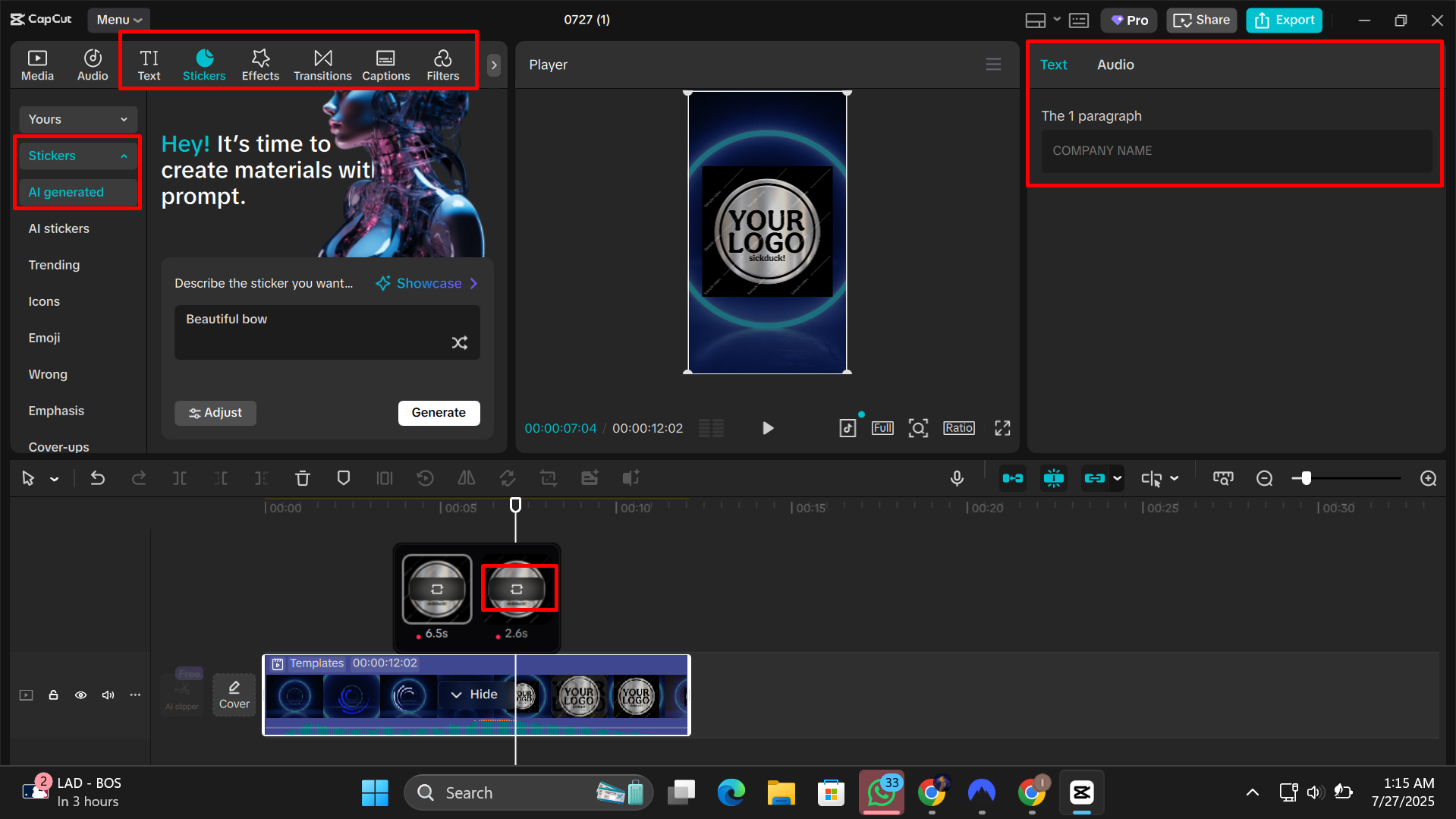Налаштування відео в редакторі відео на робочому столі CapCut