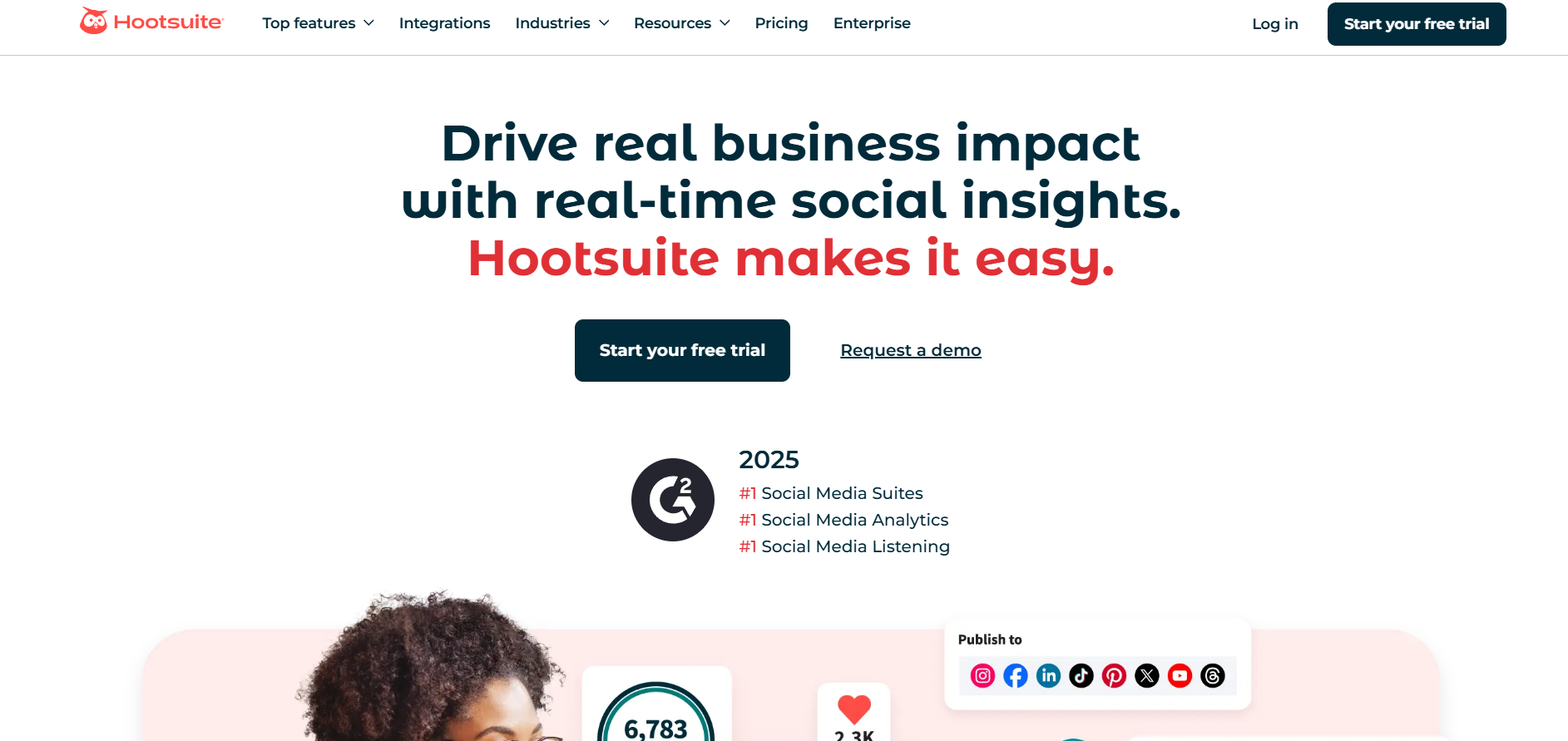 Hootsuite homepage