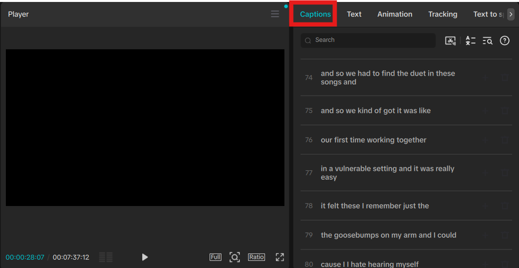 Proofreading captions