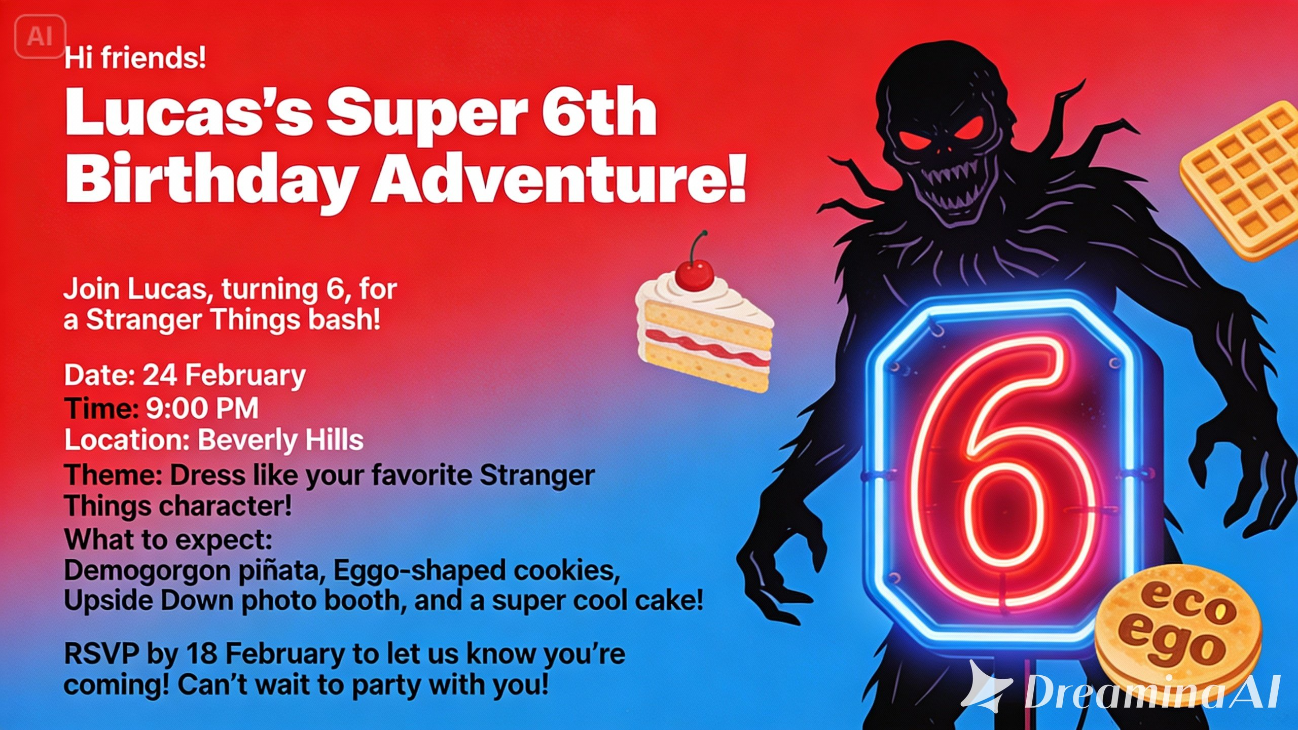 Email invitation for birthday party