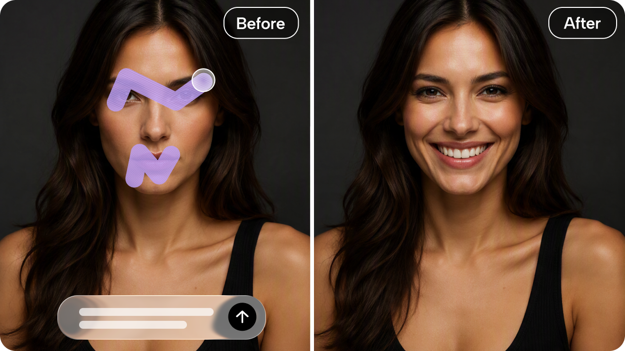 Refine portraits with interactive layer editing controls