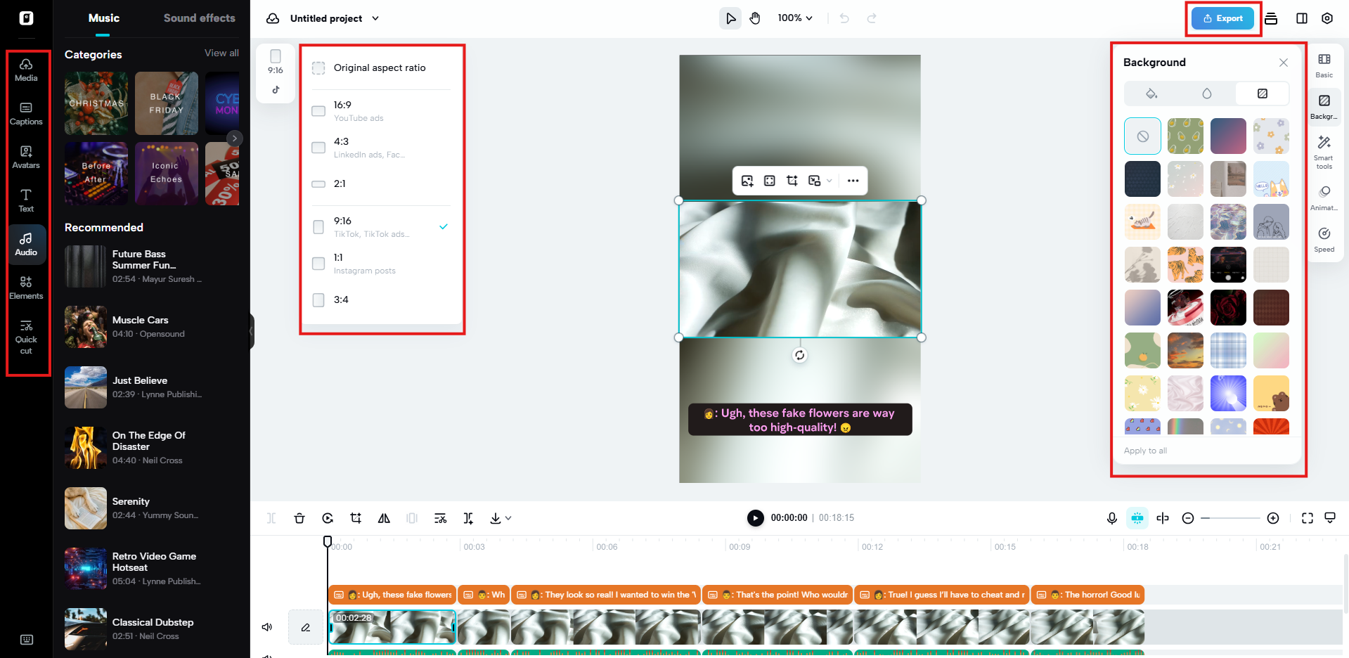 Advanced editing interface