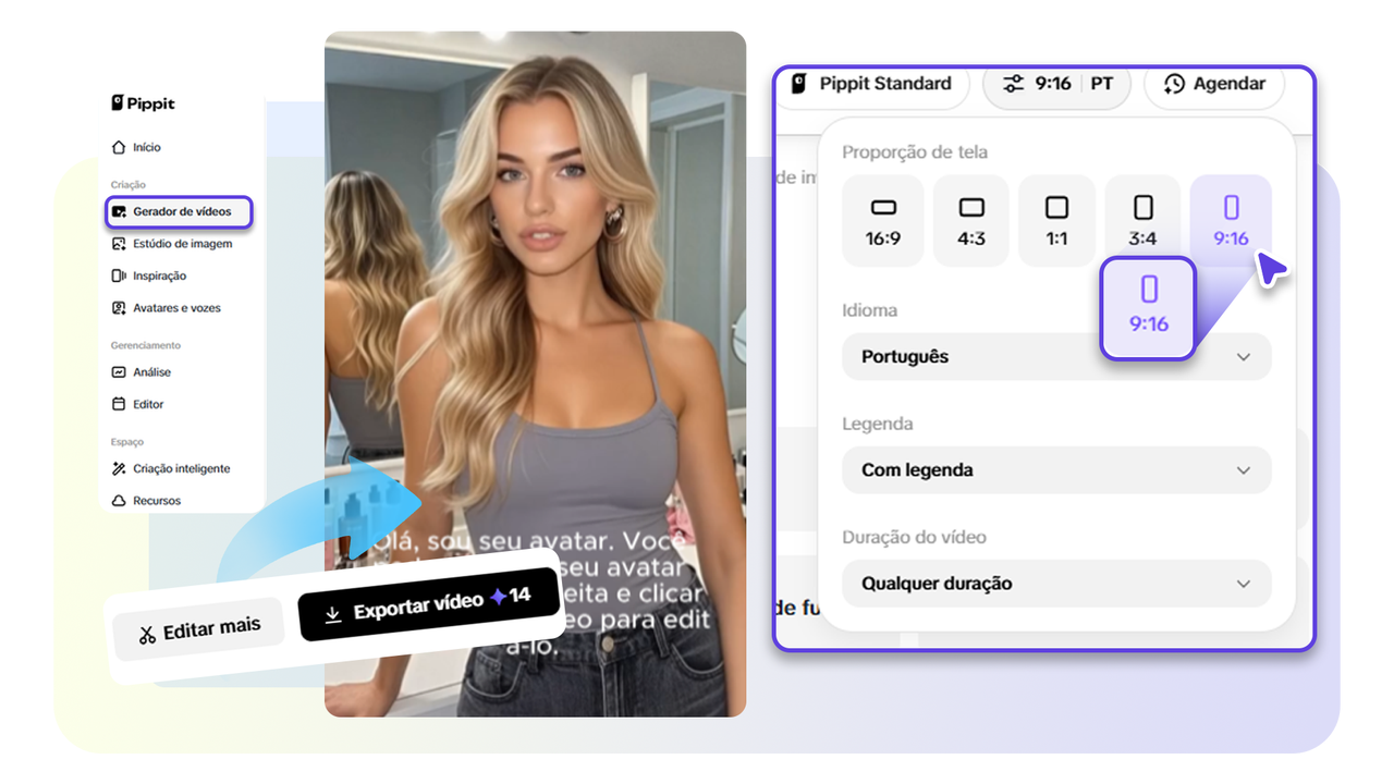 Personalizar e gerar vídeo com IA a partir de texto