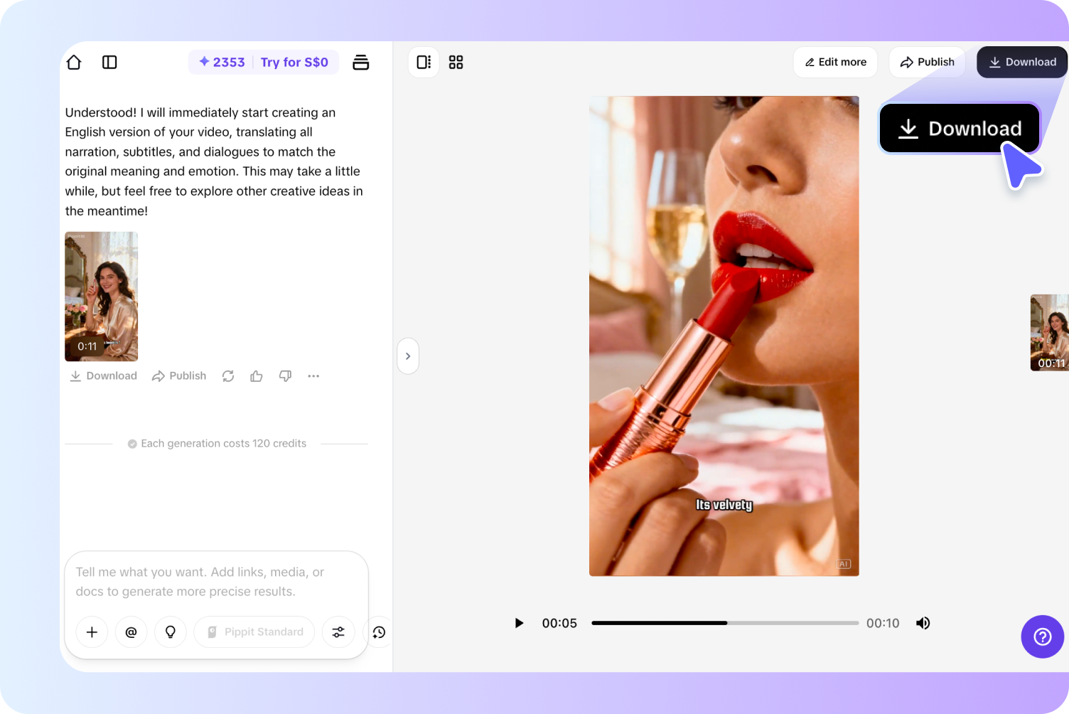 Finalize and translate your video