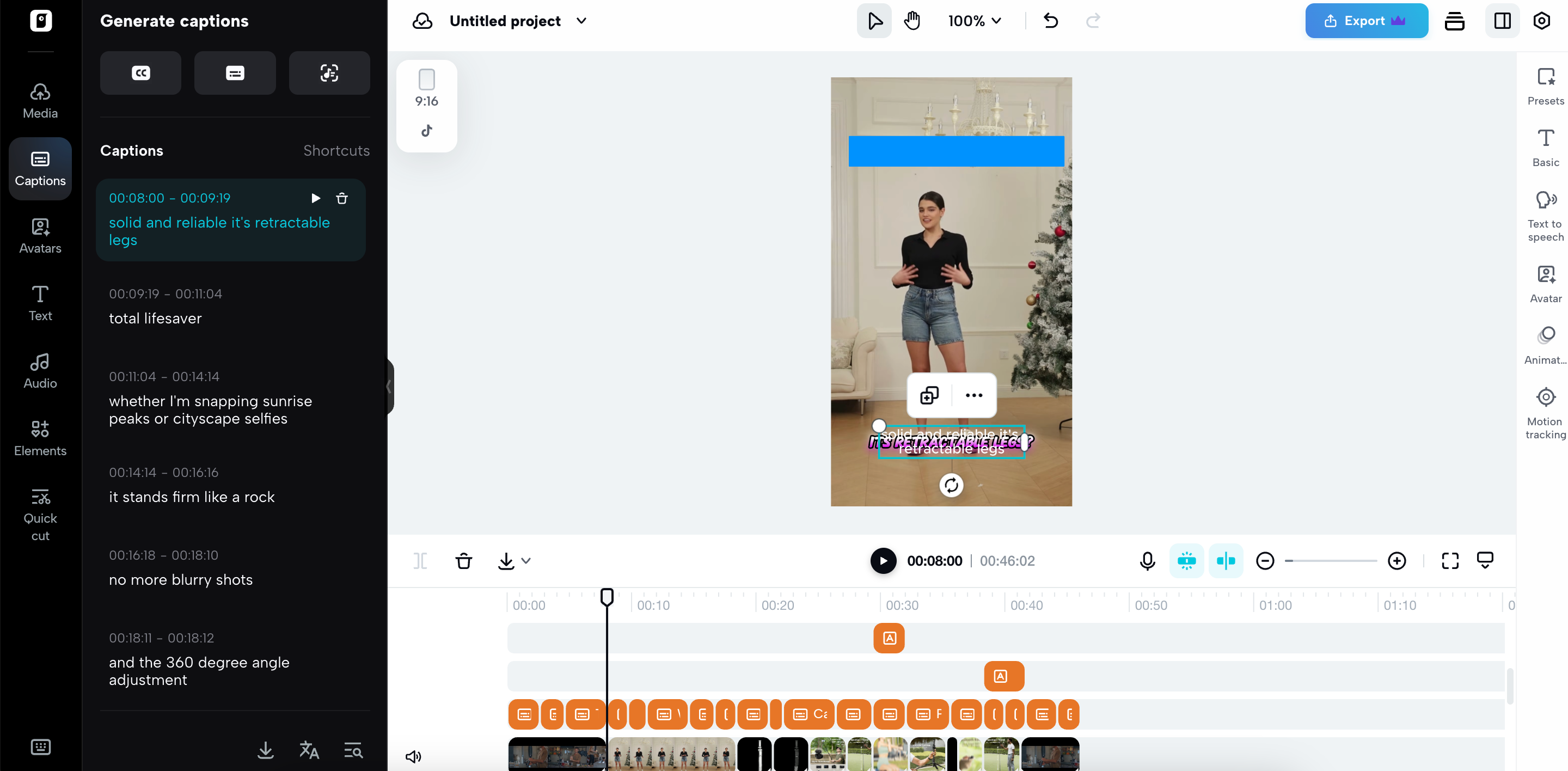 Auto caption generation