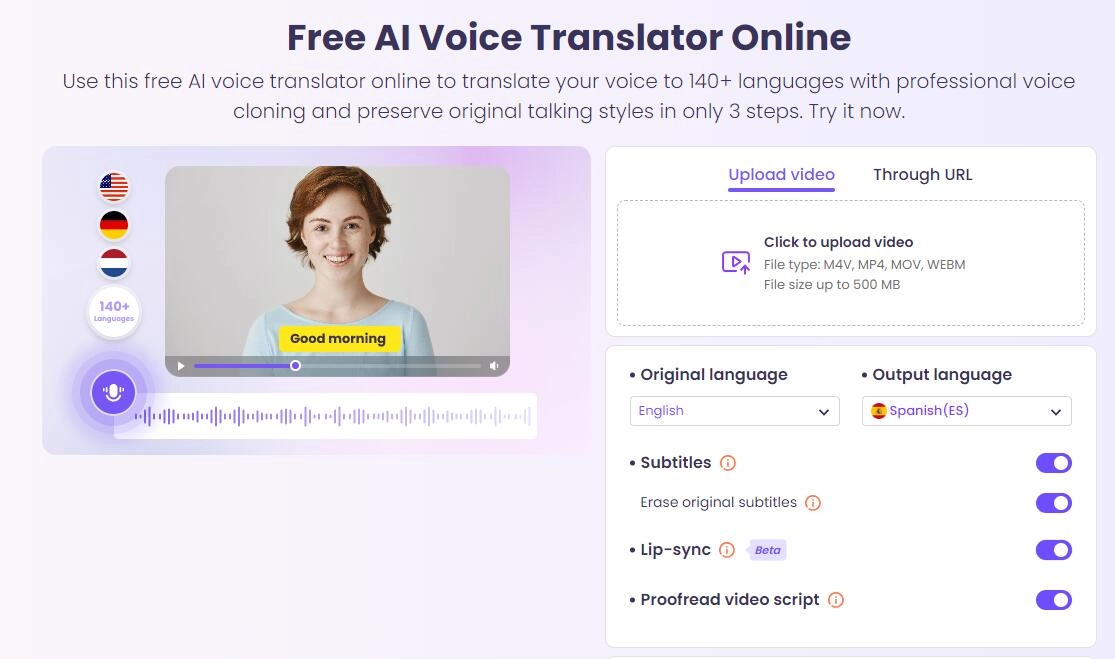 Vidnoz AI - a reliable audio translator to consider