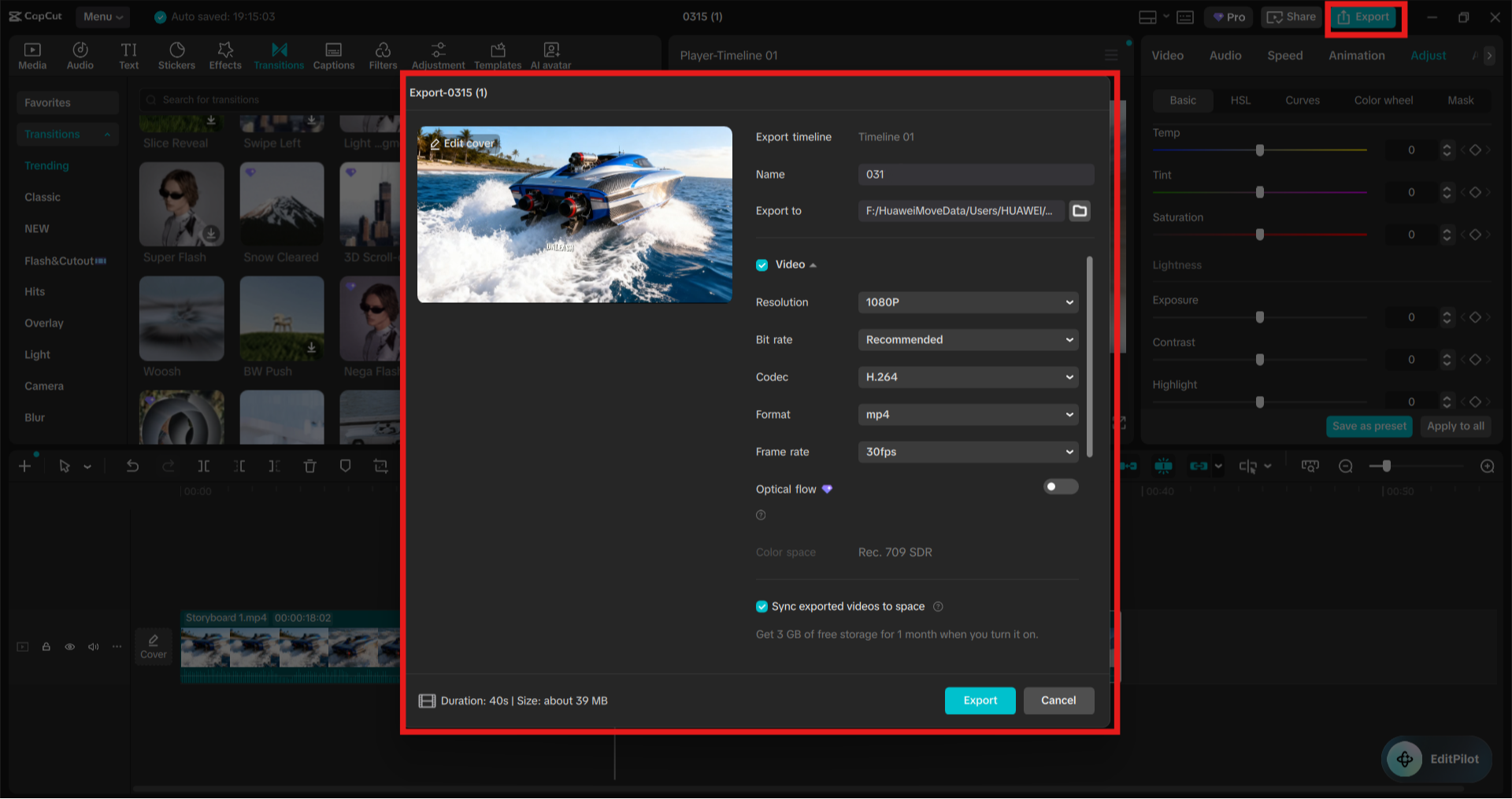Adjust colors