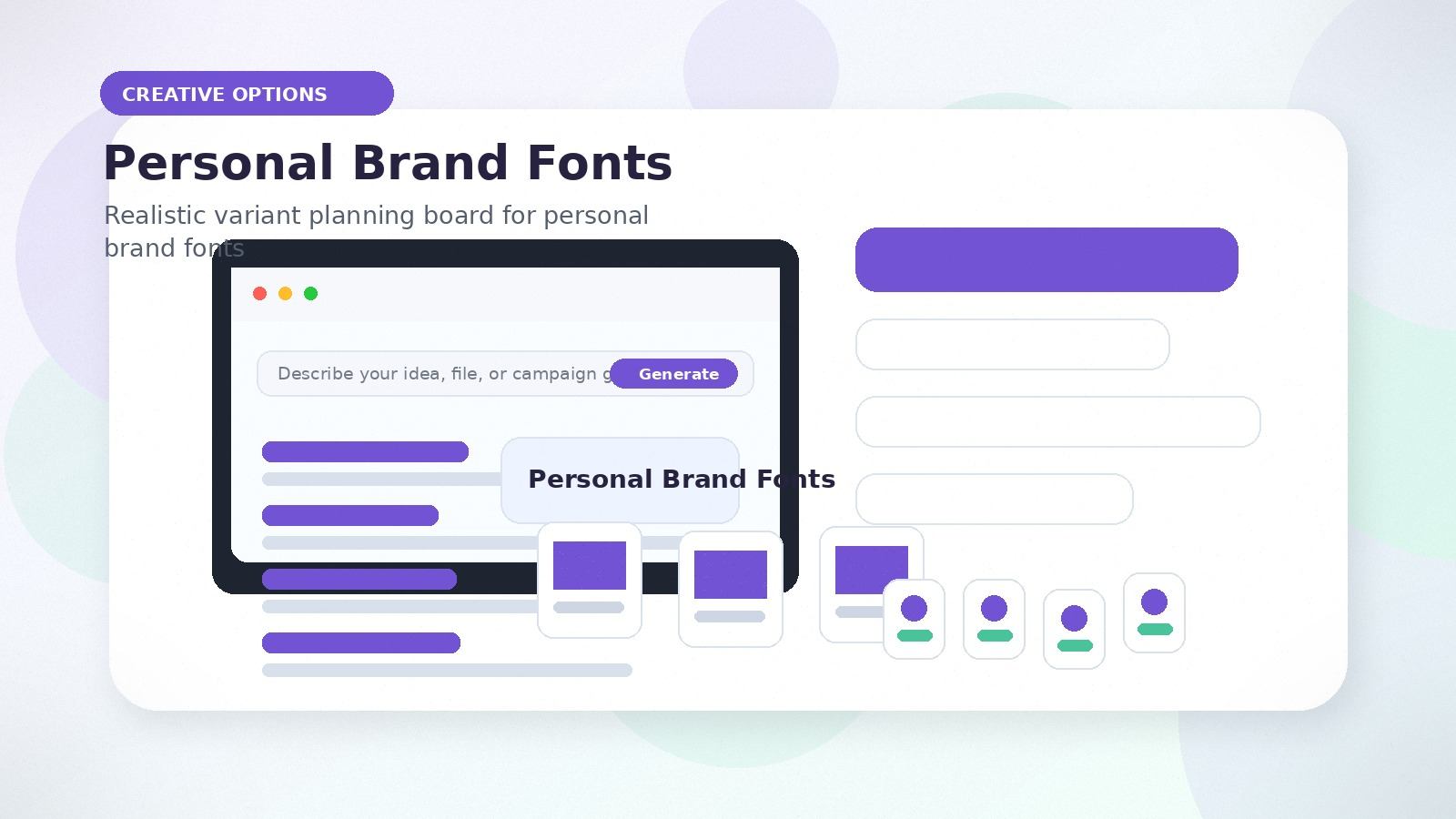 Personal Brand Fonts realistic creative options visual for personal brand fonts